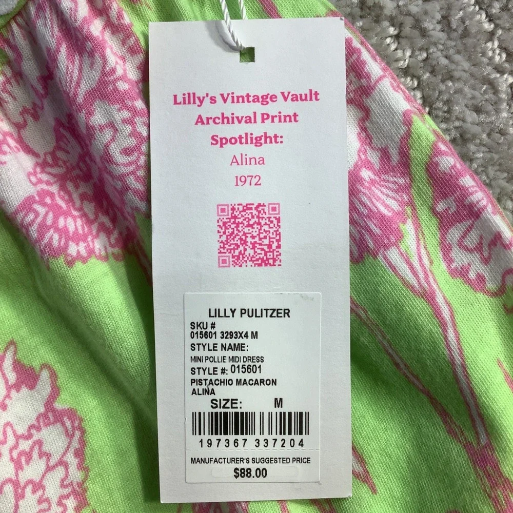 Lilly Pulitzer Girls Mini Pollie Midi Dress Pistachio Macaron Size M 6/7 NWT